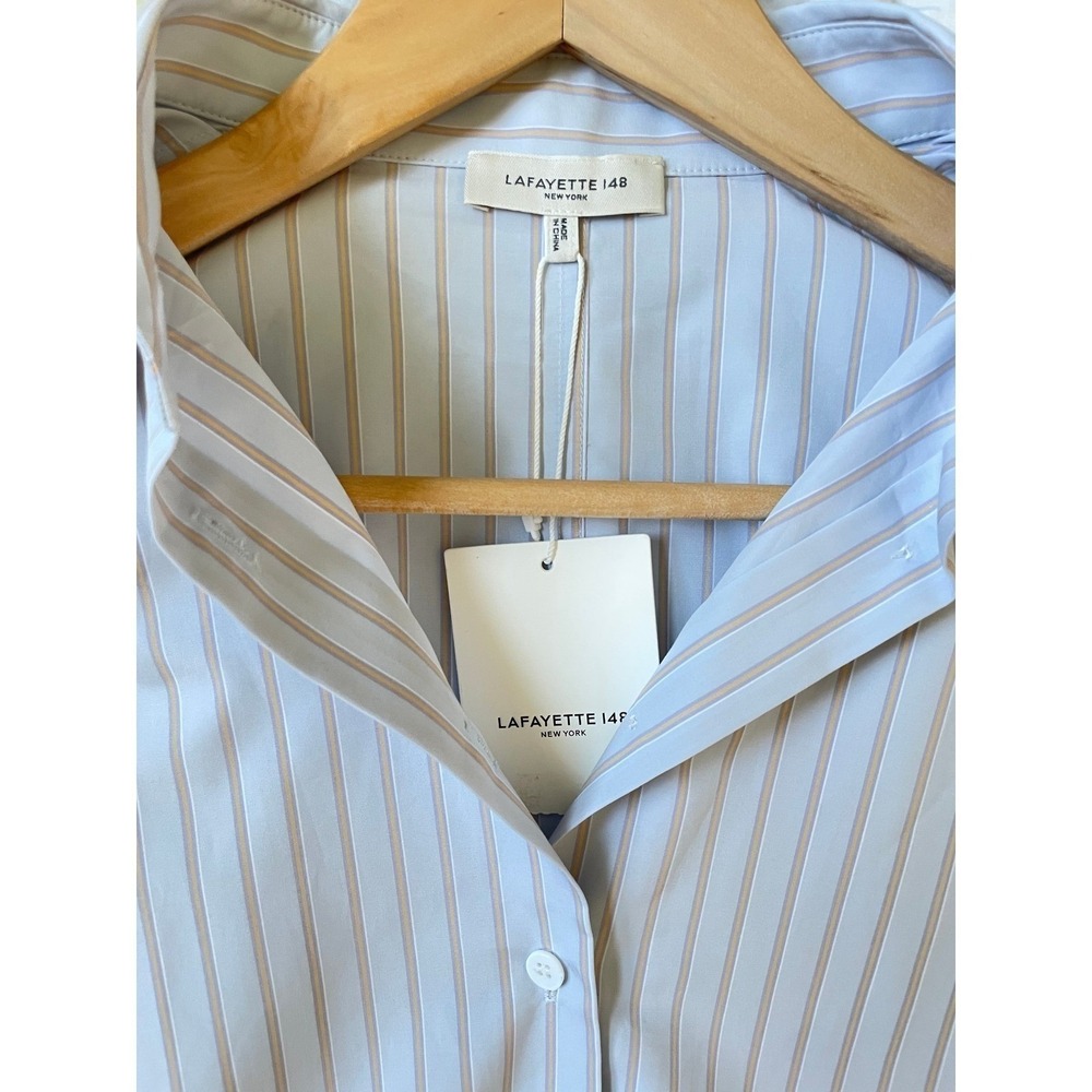 BNWT Lafayette 148 New York Aurora Premium Tailored Poplin Blouse, Reg $798 - Picture 10 of 15